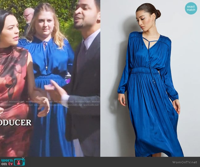 Elie Tahari Long Sleeve Flare Dress worn by Taryn Helm (Jaicy Elliot) on Greys Anatomy