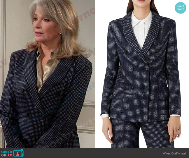 Emporio Armani Jacquard Double Breasted Blazer worn by Marlena Evans (Deidre Hall) on Days of our Lives