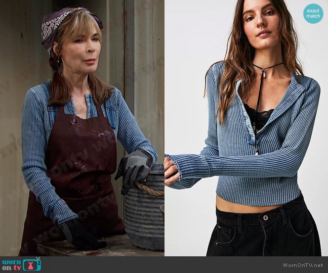 Free People One Colt Thermal worn by Kate Roberts (Lauren Koslow) on Days of our Lives