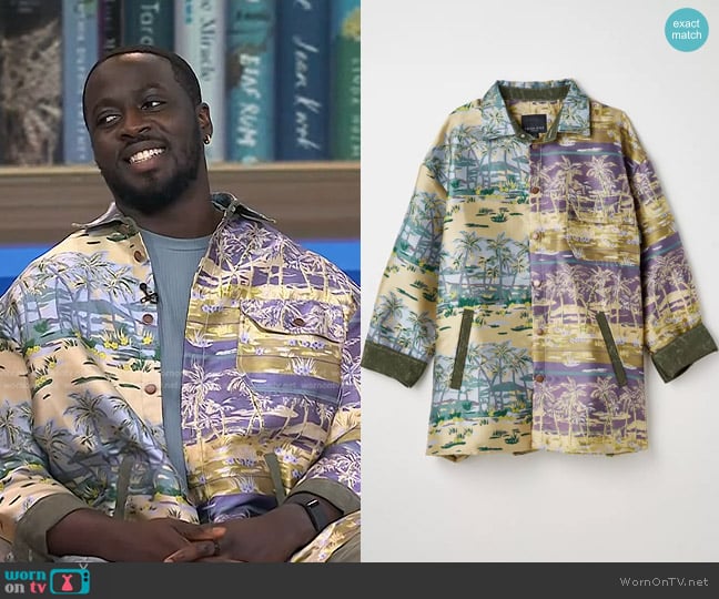 Fried Rice Silky Printed Shirt worn by Nana Kwame Adjei-Brenyah on Today