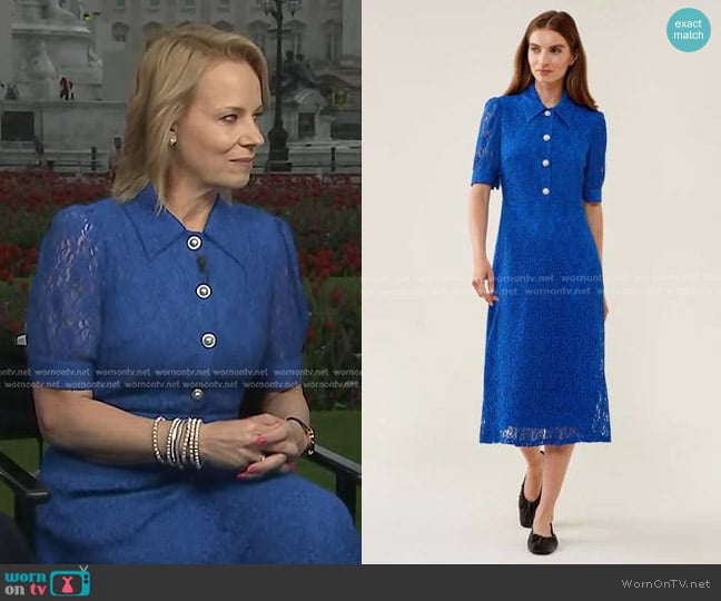 Finery Fatima Midi Lace Dress worn by Daisy McAndrew on Today