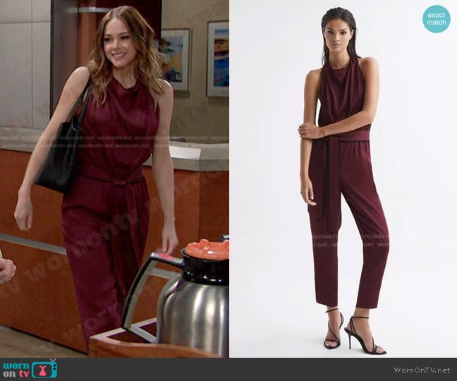 Reiss Frida Jumpsuit worn by Stephanie Johnson (Abigail Klein) on Days of our Lives