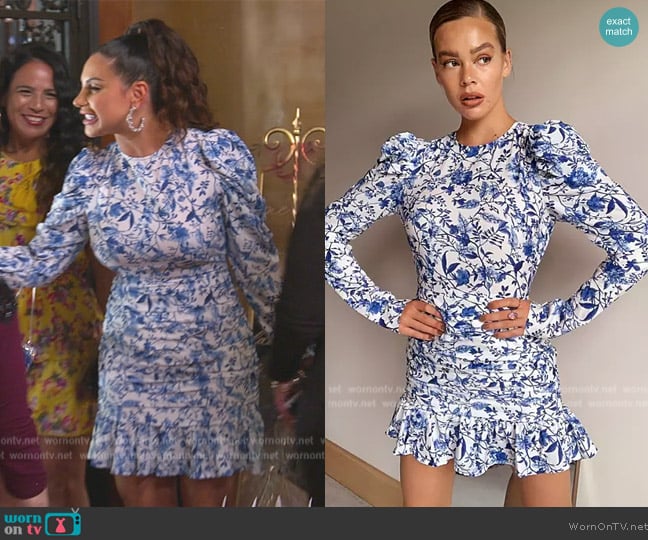 WornOnTV: Jennifer's blue floral print puff sleeve dress on The Real  Housewives of New Jersey, Jennifer Aydin