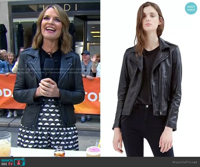 Iro Han Leather Jacket worn by Savannah Guthrie on Today