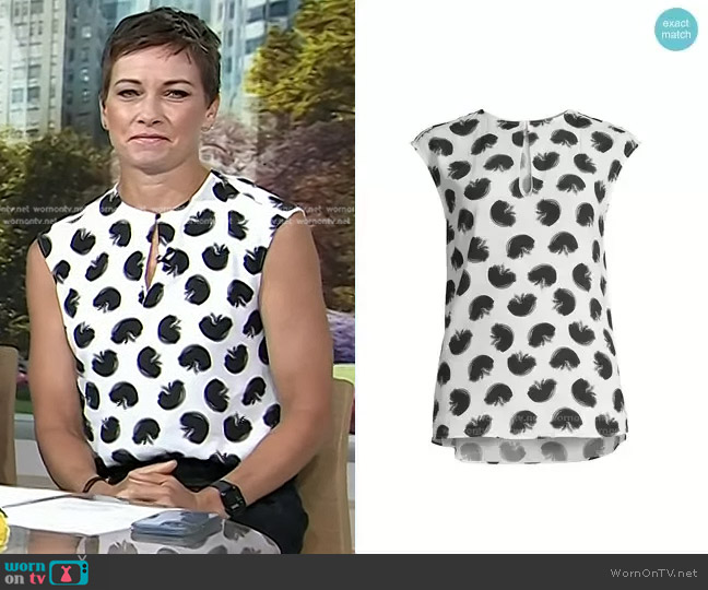 WornOnTV: Stephanie’s white printed keyhole top on Today | Stephanie ...