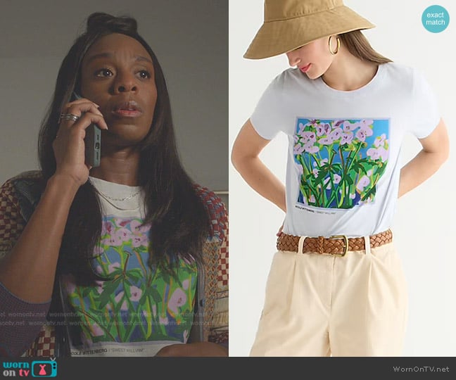 Nicole Wittenberg X J.Crew Sweet William graphic T-shirt worn by Molly (Ozioma Akagha) on 9-1-1