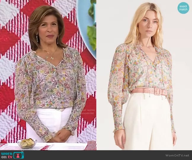 Veronica Beard Jaz Garden Floral Top worn by Hoda Kotb on Today