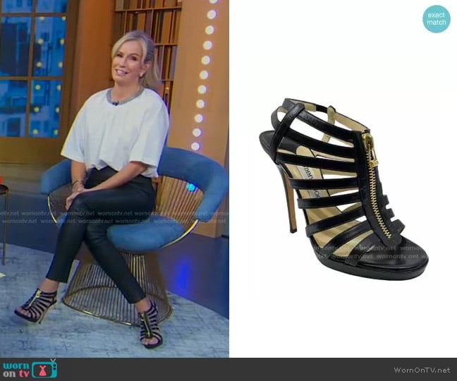 Jimmy Choo Caged Heeled Sandals worn by Dr. Jennifer Ashton on Good Morning America