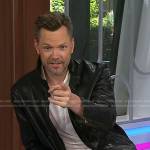 Joel McHale’s black leather jacket on Today