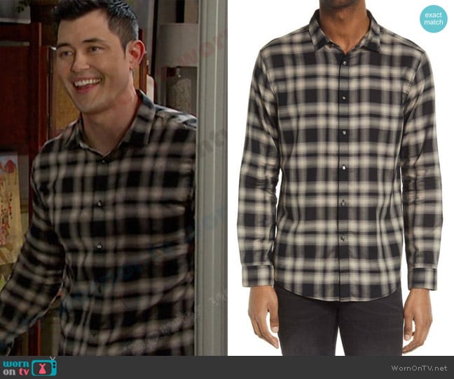 John Varvatos Slim Fit Sport Shirt worn by Paul Narita (Christopher Sean) on Days of our Lives