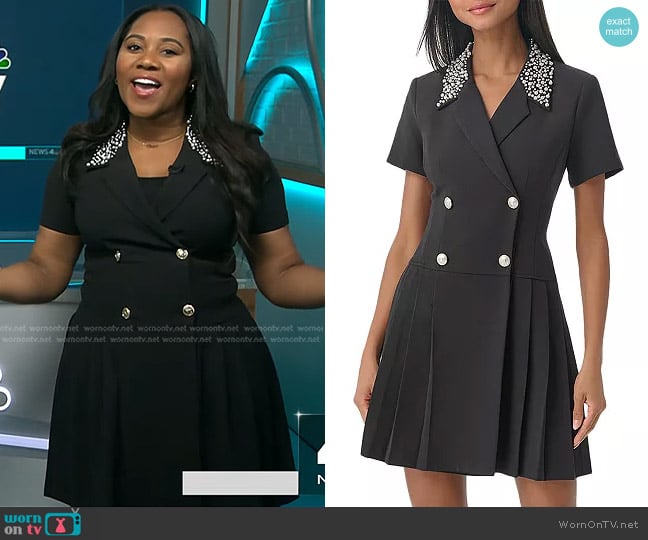 WornOnTV: Kay Angrum’s black pearl embellished collar dress on NBC News ...