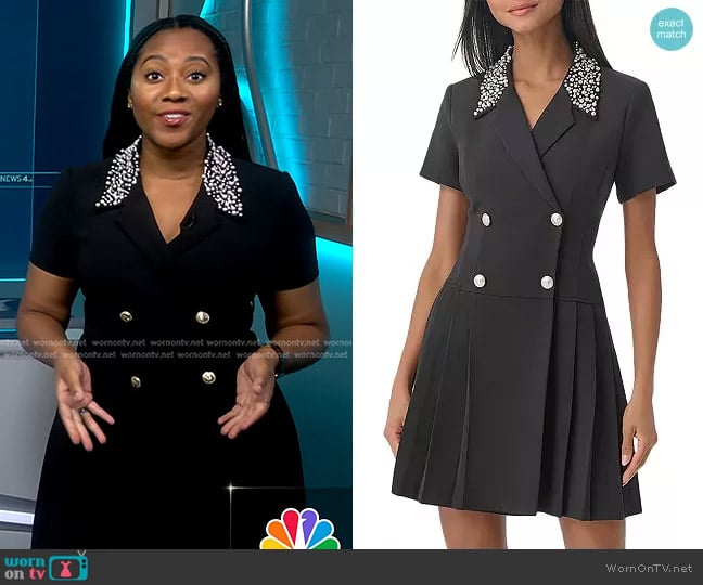 WornOnTV: Kay Angrum’s black pearl embellished collar dress on NBC News ...