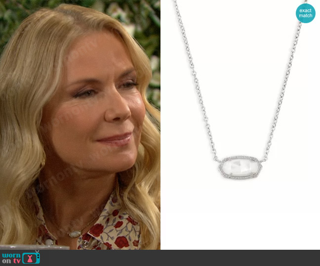 Kendra Scott Elisa Necklace in Ivory Mother of Pearl worn by Brooke Logan (Katherine Kelly Lang) on The Bold and the Beautiful