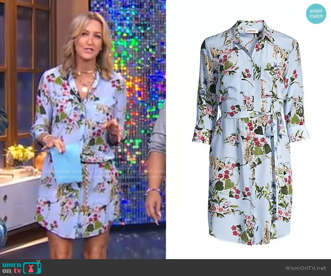 WornOnTV: Lara’s blue floral and cheetah print dress on Good Morning ...