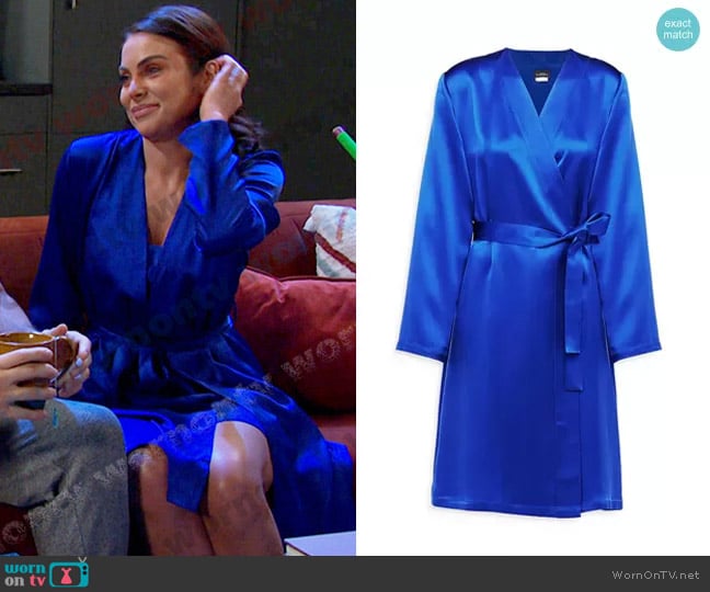 La Perla Silk-Satin Robe worn by Chloe Lane (Nadia Bjorlin) on Days of our Lives