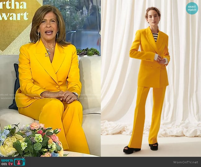 Lafayette 148 NY Faille Double Breasted Blazer and Pants worn by Hoda Kotb on Today