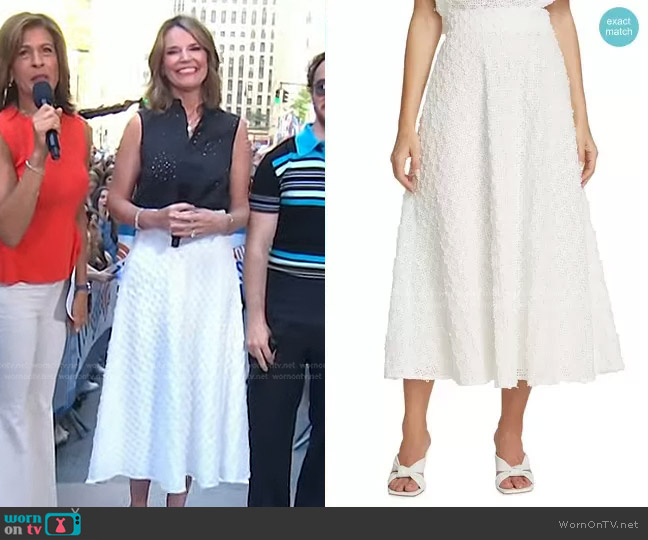 WornOnTV: Savannah’s black eyelet top and white skirt on Today ...