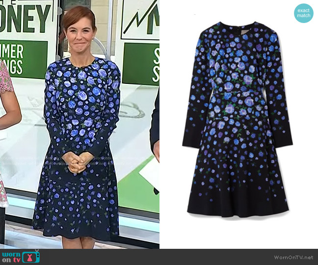 Lela Rose Floral Crepe Dress worn by Stephanie Ruhle on Today