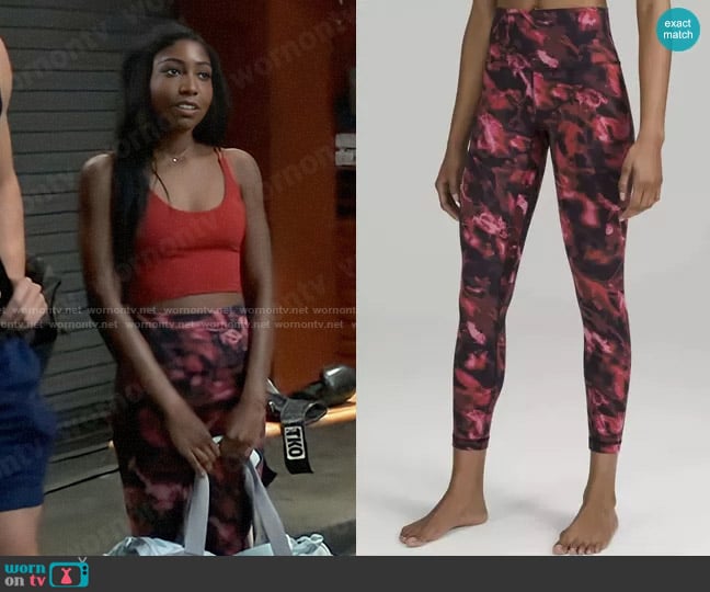 Lululemon Align Tights in Intensity Pink Blossom worn by Trina Robinson (Tabyana Ali) on General Hospital