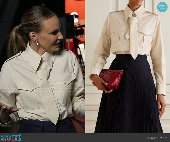 MM6 Maison Margiela Chino Cotton and Lyocell-blend Twill Shirt worn by Keltie Knight on E! News