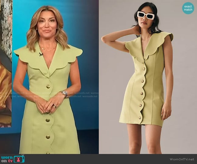 Maeve Scalloped Buttondown Dress worn by Kit Hoover on Access Hollywood