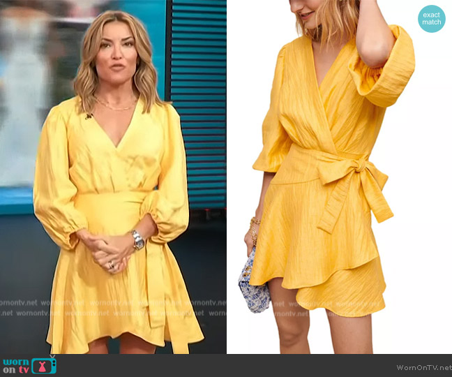 WornOnTV: Kit’s yellow wrap dress on Access Hollywood | Kit Hoover ...
