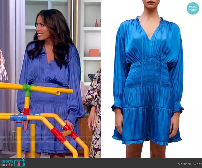 Maje Rivas Smocked Trim Dress worn by Alyssa Farah Griffin on The View