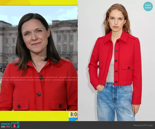 Me+Em Tweed Crop Jacket worn by Maggie Rulli on Good Morning America