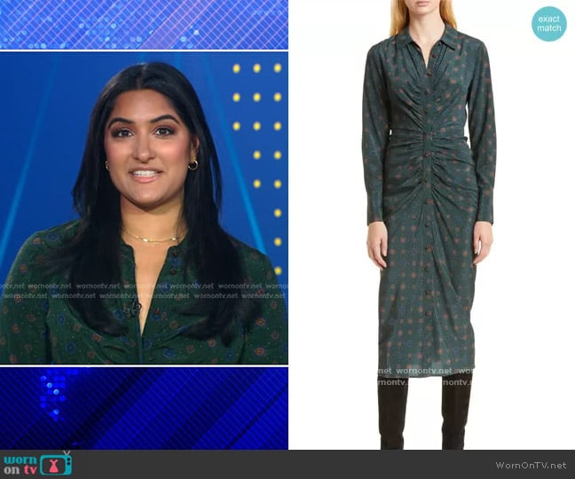 Veronica Beard Mesika Stretch Shirtdress worn by Reena Roy on Good Morning America