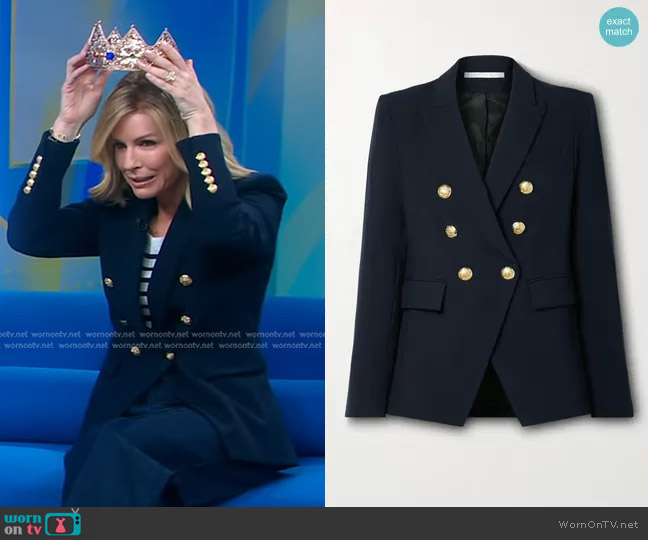 Veronica Beard Miller Dickey Jacket in Navy with Gold Buttons worn by Dr. Jennifer Ashton on Good Morning America