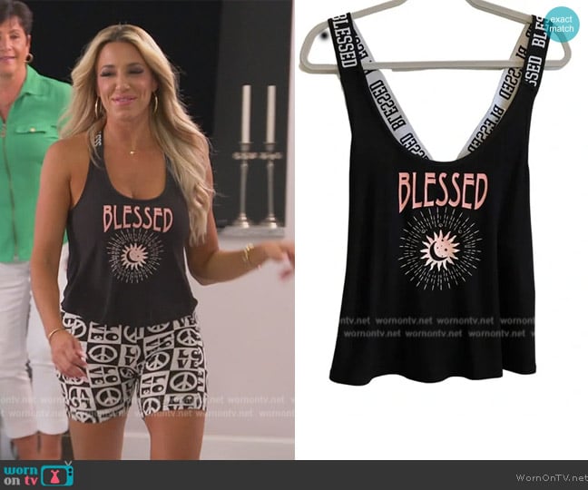 No Boundaries Blessed Graphic Tank worn by  on The Real Housewives of New Jersey