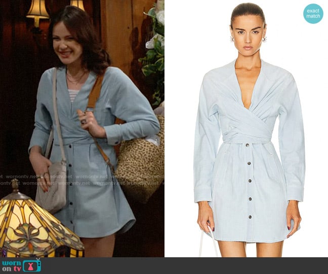 Noam Sandrine Dress in Chambray worn by Tessa Porter (Cait Fairbanks) on The Young and the Restless