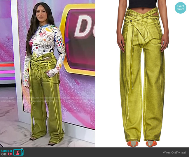 Ottolinger Yellow & Black Jeans worn by Naz Perez on Today