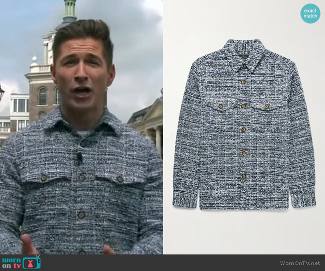 Portuguese Flannel Moscatel Cotton-Blend Bouclé Shirt Jacket worn by James Longman on Good Morning America