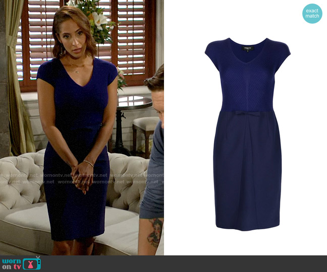 Paule Ka Ribbed Panel Detail Dress worn by Lily Winters (Christel Khalil) on The Young and the Restless