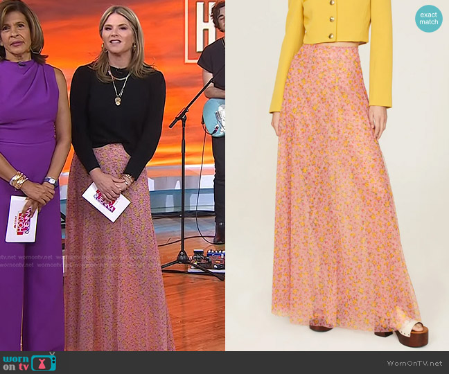 Philosophy di Lorenzo Serafini Floral Print Tulle Skirt worn by Jenna Bush Hager on Today