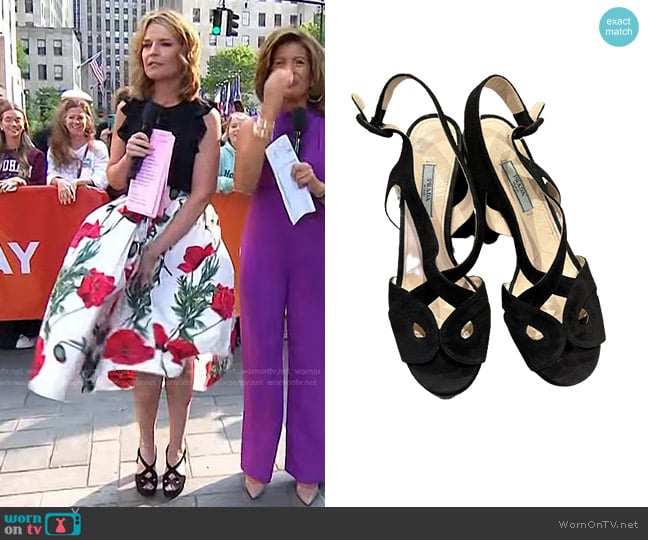 Prada Suede Platform Sandal worn by Savannah Guthrie on Today