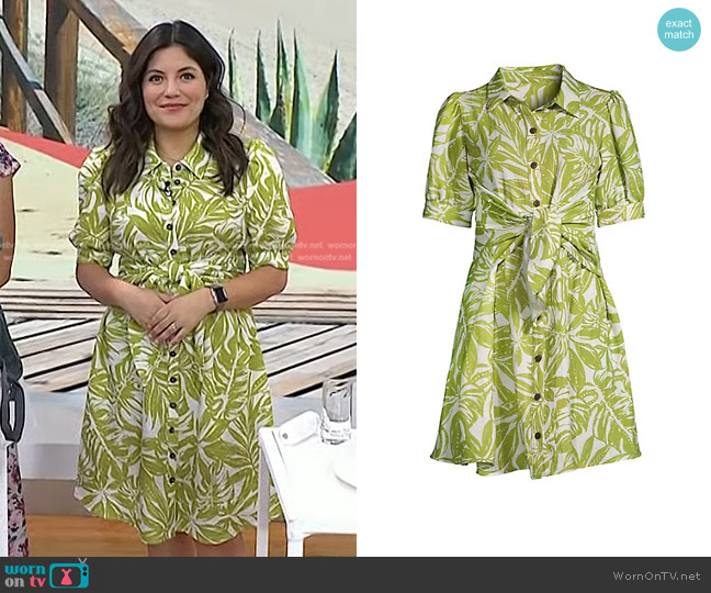 Rachel Parcell Puff Sleeve Tie Waist Shirtdress worn by Adrianna Barrionuevo Brach on Today