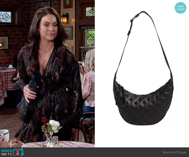 WornOnTV: Chloe’s black printed zip front dress on Days of our Lives ...