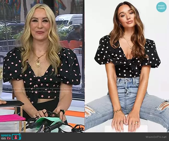 River Island Floral Puff Sleeve Crop Top worn by Chassie Post on Today