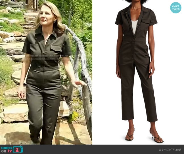 Rivet Utility Stretch Cotton Worker Jumpsuit worn by Mary Celeste on Today