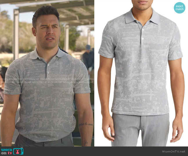 Robert Barakett Russo Jacquard Ribbed Polo worn by Eddie Diaz (Ryan Guzman) on 9-1-1