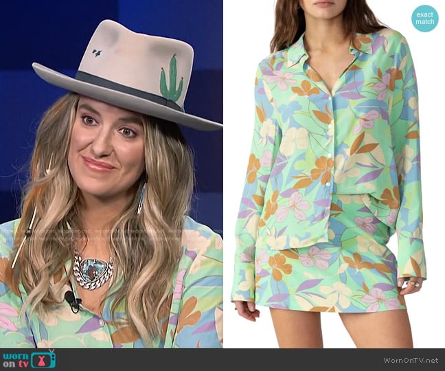 Sanctuary Floral Button-Up Shirt worn by Lainey Wilson on E! News