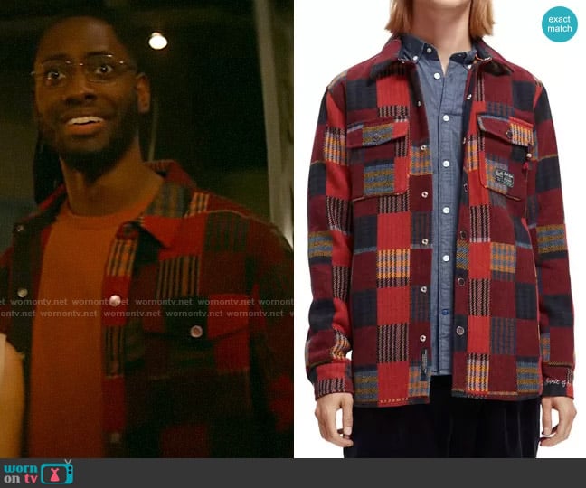 Scotch and Soda Jacquard Patchwork Snap-Up Shirt Jacket worn by Chester Phineas Runk (Brandon McKnight) on The Flash