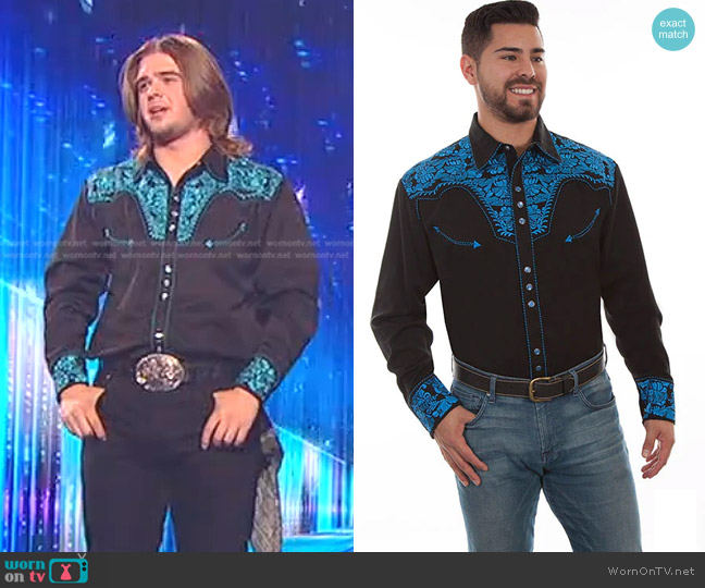 Colin Stough’s embroidered western shirt on American Idol