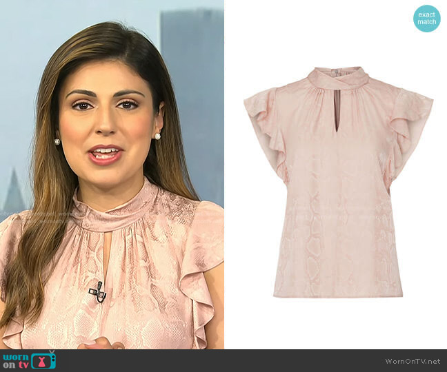 Rebecca Taylor Snake Print Top worn by Rana Novini on Today