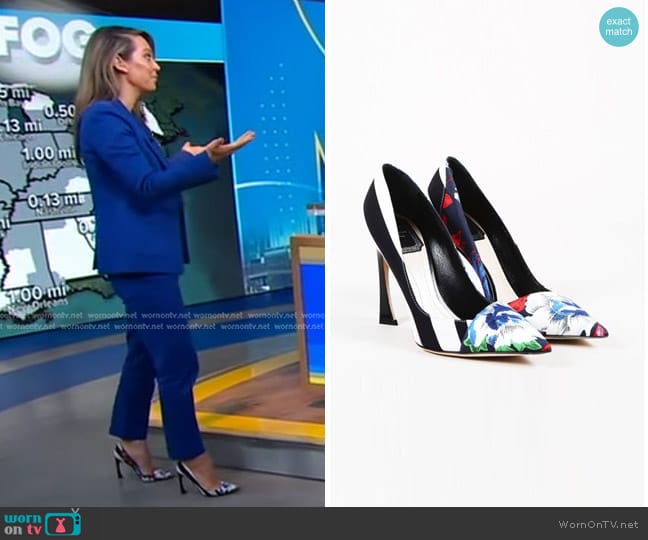 Christian Dior Songe Point Toe Pumps worn by Ginger Zee on Good Morning America