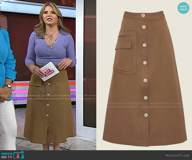 WornOnTV: Jenna’s purple ribbed sweater and brown skirt on Today ...