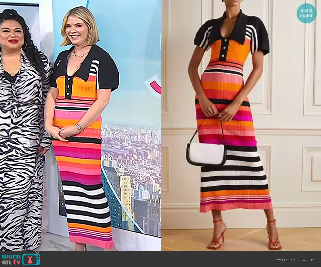 Christopher John Rogers Striped Ribbed-Knit Maxi Dress worn by Jenna Bush Hager on Today