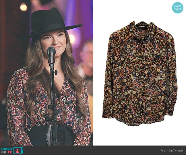 The Kooples Floral Metallic Button Up Shirt worn by Grace West on The Voice